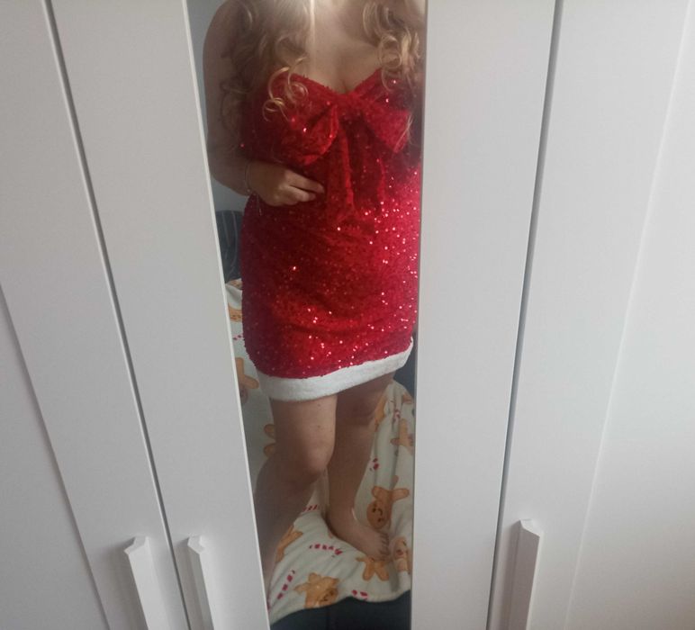 Sukienka z kokardą i błyskiem,XL