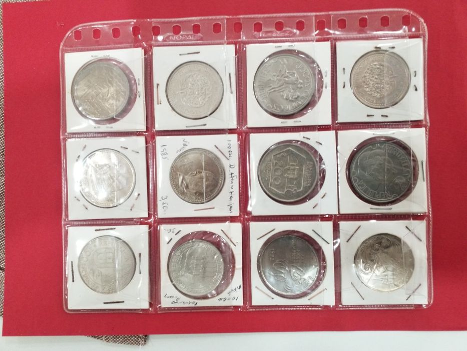 Moedas antigas portuguesas em alpaca.