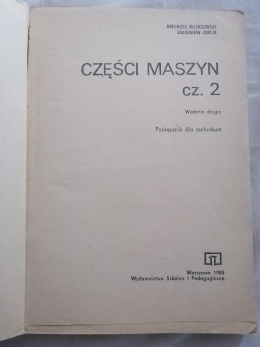 Części maszyn cz 2. Rutkowski, Orlik