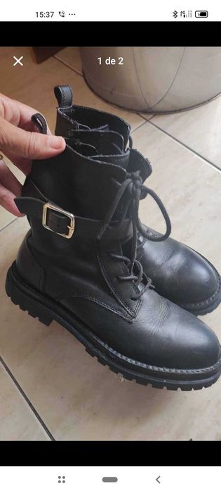 Botas em pele, como novas pouco uso, n° 35