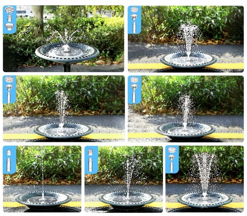 Fontanna ogrodowa solarna LED RGB – pływająca pompa do oczka wodnego