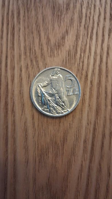 moneta 5 zł z rybakiem z 1959 stan bardzo dobry