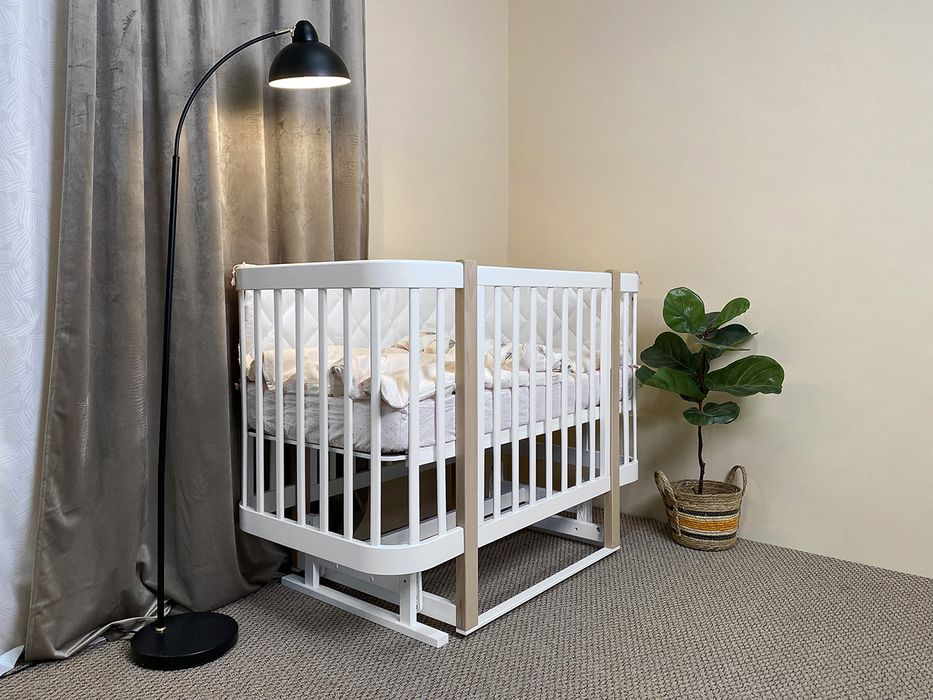 Дитяче ліжечко Мія Колір Білий+Натуральний