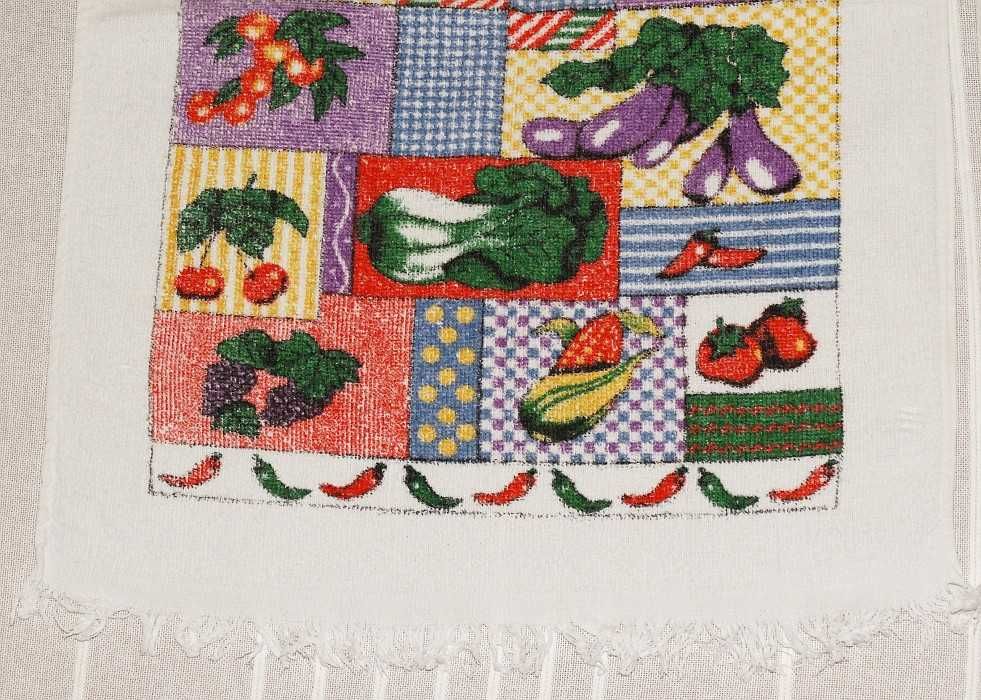 Dwa ozdobne ręczniki kuchenne frotte 56 x 39 cm; 58 x 38 cm bawełna
