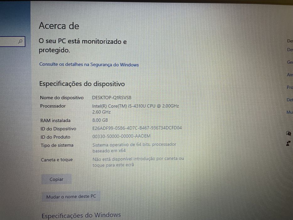 Portátil Toshiba Tecra i5 8gb ssd 256gb [oferta rato sem fios]