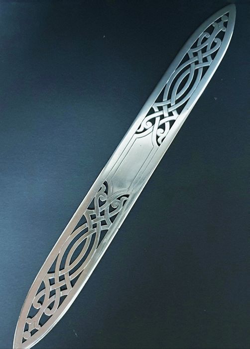 Magnífico raro antigo abre cartas em prata Leitão & Irmao Sec. XIX/XX