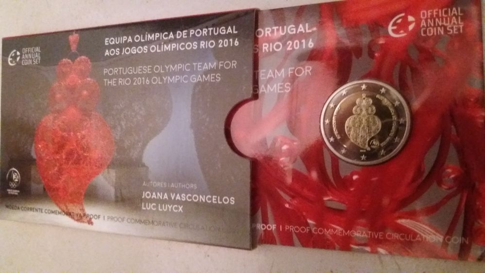 Moeda 2 euros coleção equipa olimpica de Portugal aos jogos olímpicos