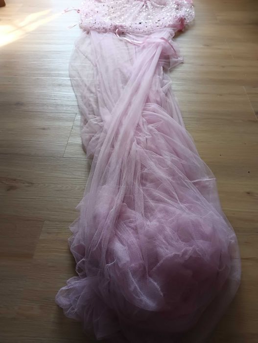 Tule cor de rosa para cama