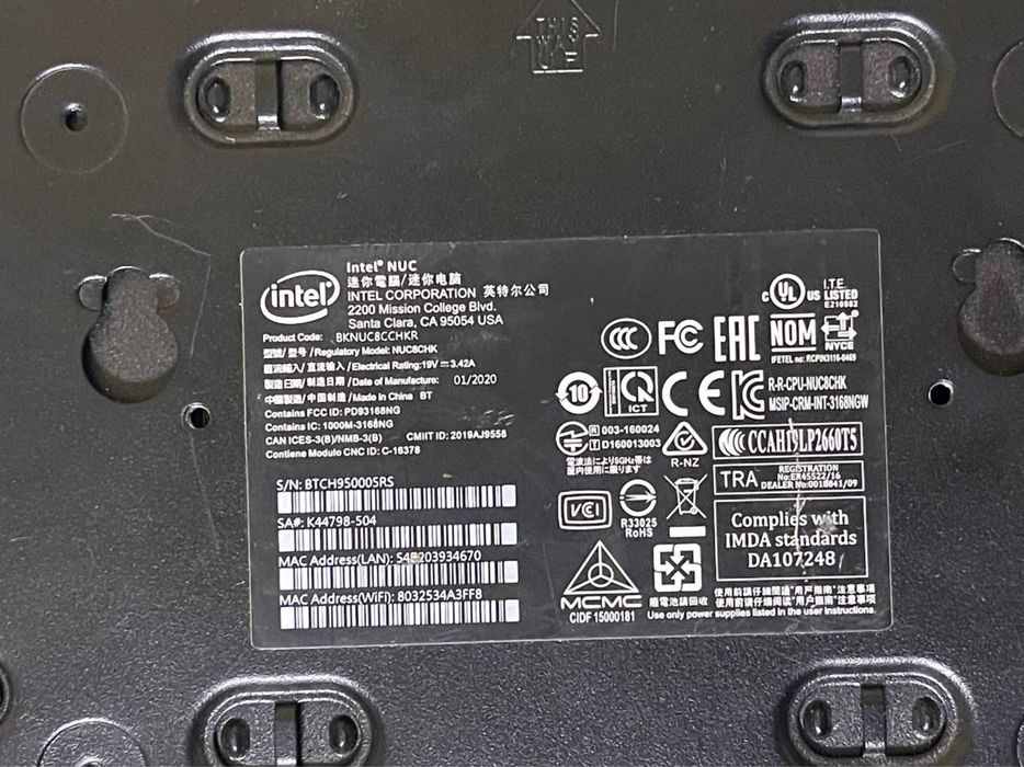 Комп'ютер INTEL NUC 8 Rugged Celeron N3350 (BKNUC8CCHKR)