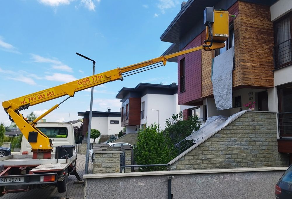 Podnośnik koszowy, zwyżka (5pietro) wynajem, usługi