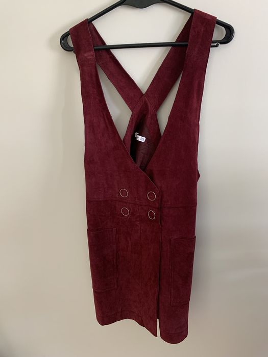 Vestido pele bordeaux Mango S