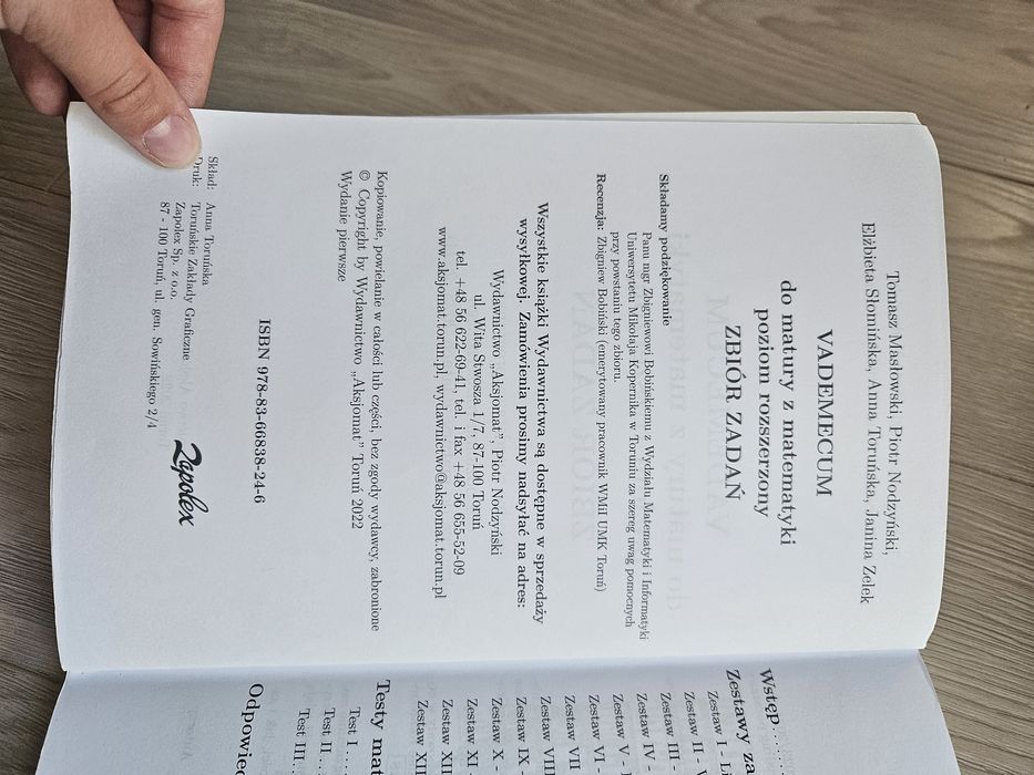 Vademecum maturalne, zbiór zadań, matematyka rozszerzona