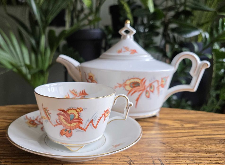 Porcelanowy serwis do herbaty w stylu art déco – Thomas, Bavaria (Grupa Rosenthal).