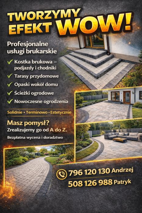 Układanie kostki brukowej .