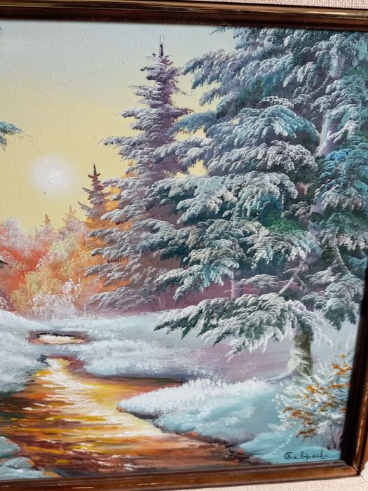 Картина:"Карпаты"  Природа, Зимний лес., написана маслом на холсте.