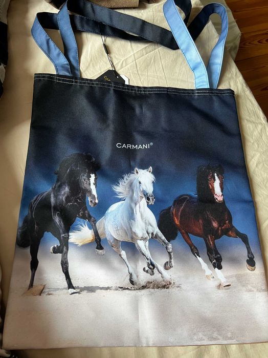 Dwustronna nowa torba z końmi Carmani