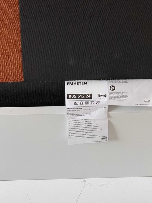 Sofá-cama 3 lugares FRIHETEN Faringe laranja acastanhado