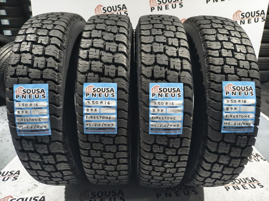 4 pneus como novos Firestone 7.50R16 - Oferta dos portes s