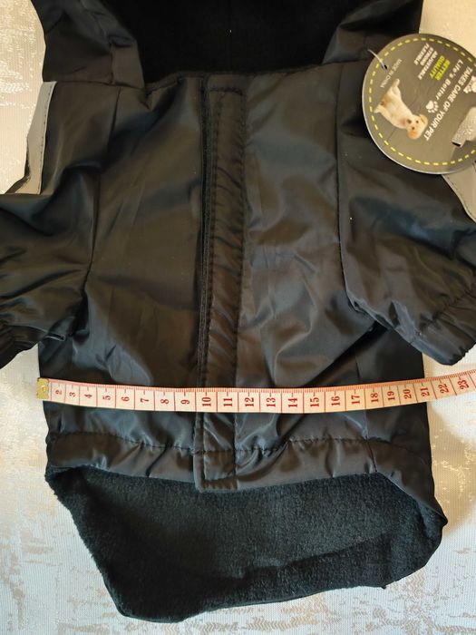 Impermeável Preto para Cão com Interior Quente – Tamanho S