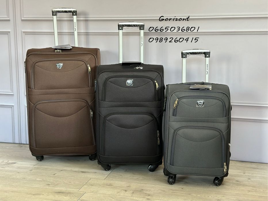 Чемодан валіза тканина Wings 6802 4 кол ПОЛЬША