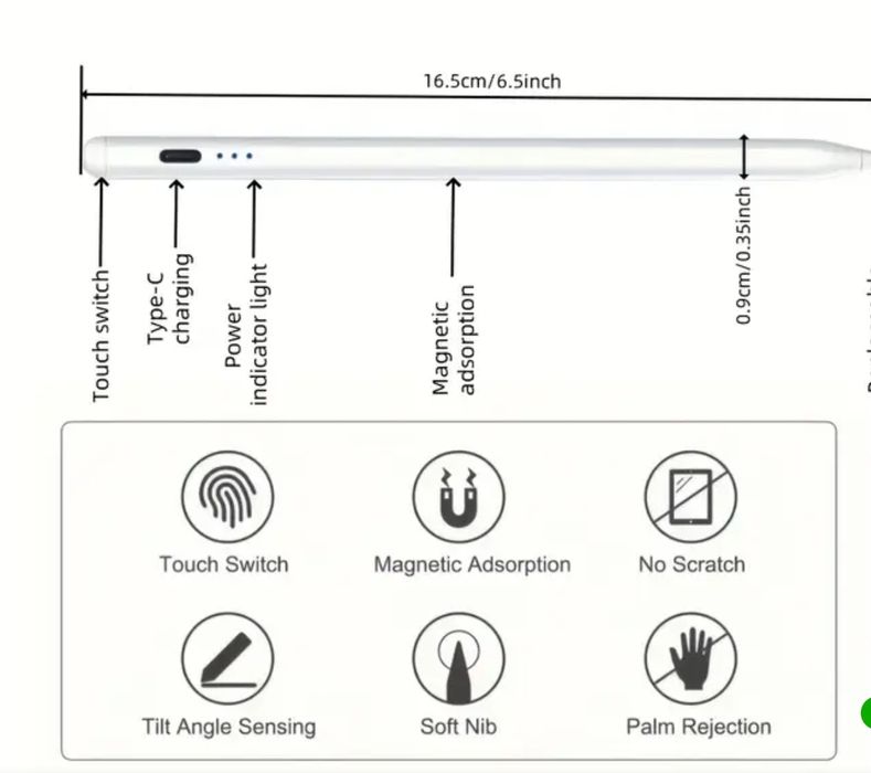 Універсальний активний стилус сумісний з iPhone, iPad, iOS, Android