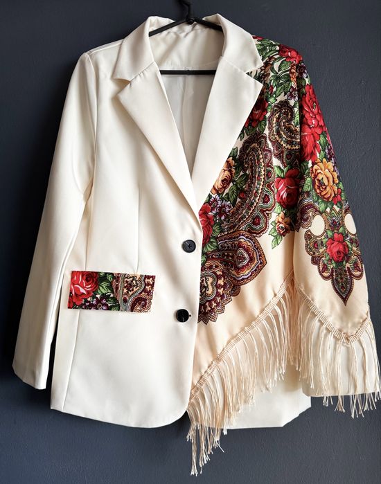 Жакет жіночий, жакет з хустиною, жакет подовжкний, піджак з хусткою