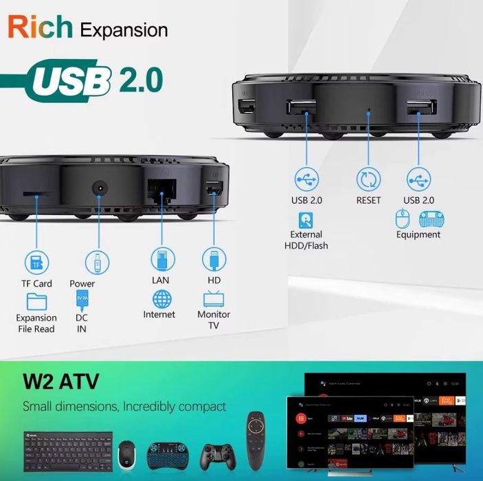 Смарт ТВ приставка Android Vontar W2 ATV 2/16Gb