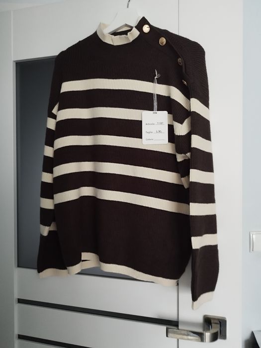 Sweter w paski L/Xl