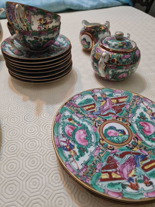 Conjunto de chá porcelana fina de Macau