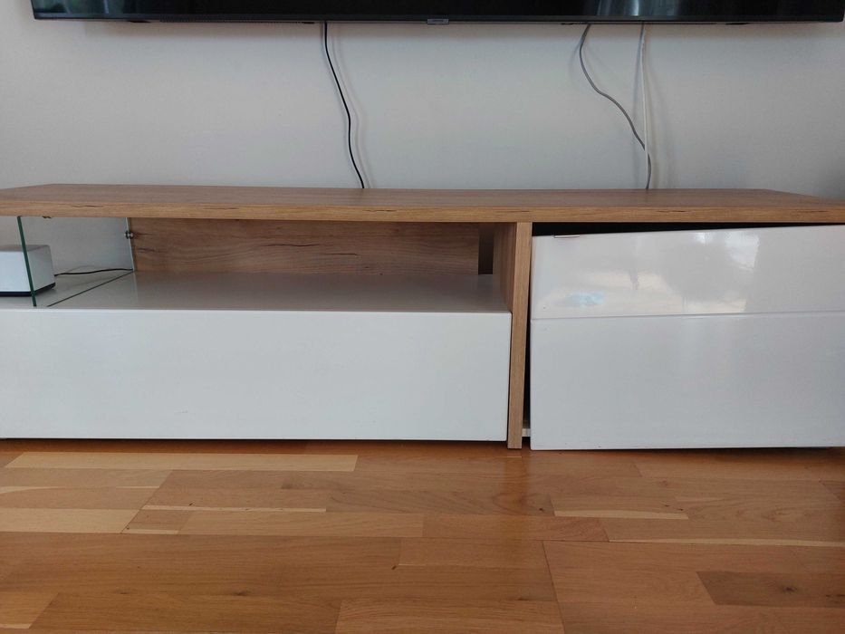 Szafka rtv biala wysoki połysk