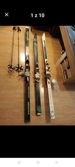 Stare narty Polsport z wiązaniami