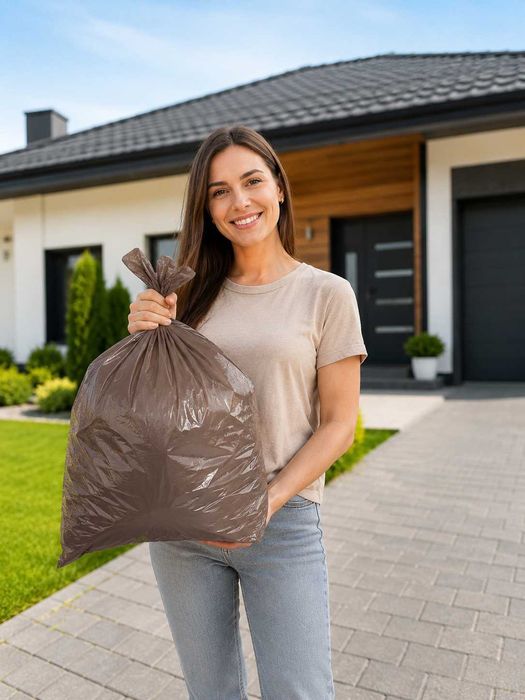 worki na śmieci 120 litrów brązowe 125 sztuk