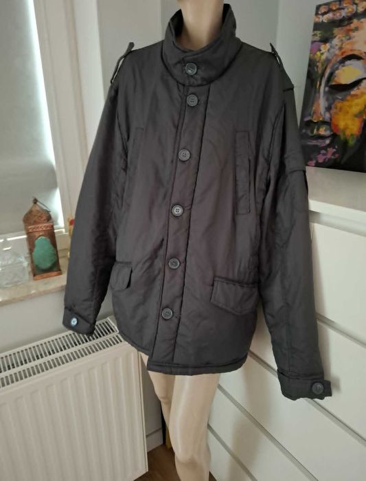 XXL wiosenna męska militarna szara kurtka przejściowa na wiosne kurteczka przejściówka military vintage utility taktyczna sportowa wojskowa