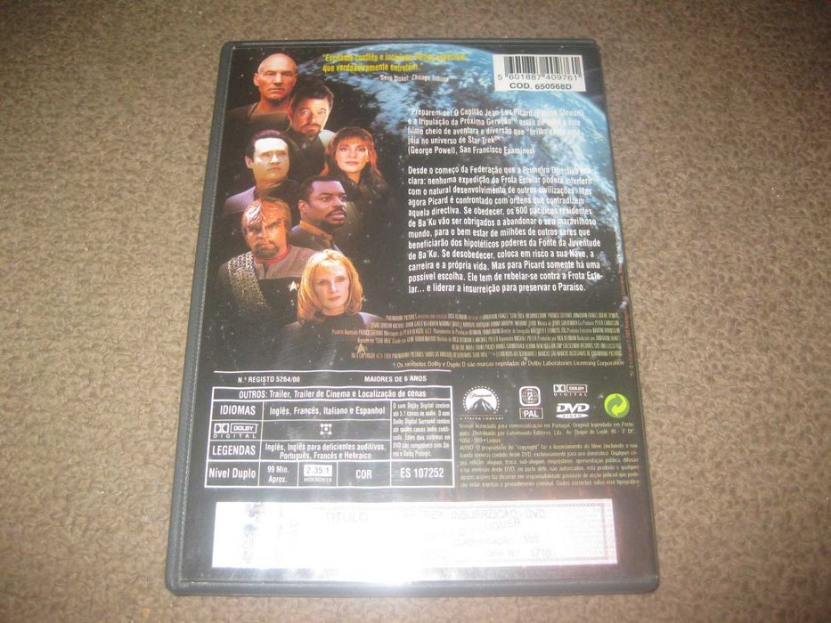 DVD "Star Trek: Insurreição" com Patrick Stewart