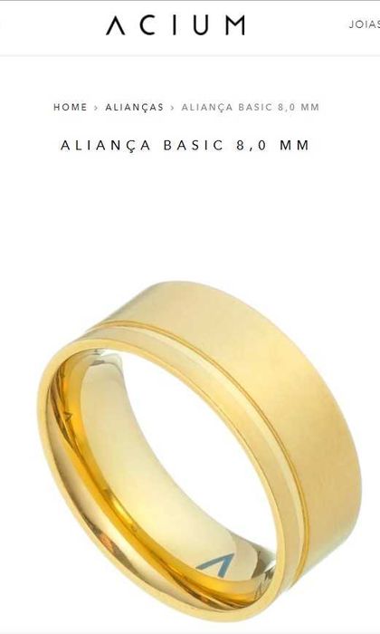 Anel da marca ACIUM Banhado a Ouro