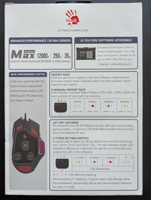 Myszka gamingowa A4tech Bloody W95Max Sports Navy Biała