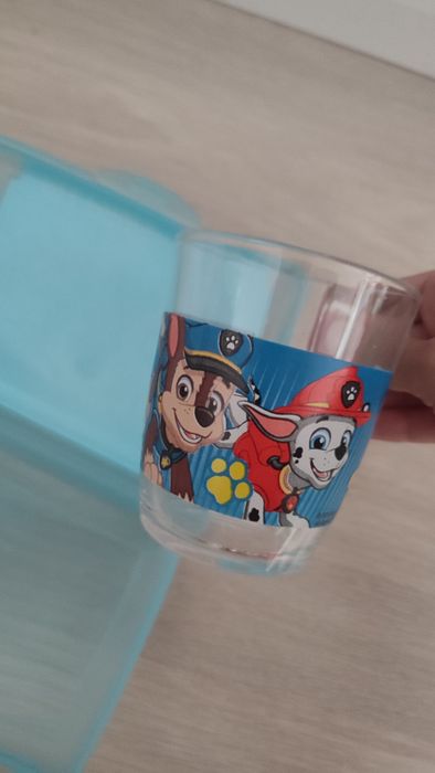 Zestaw Psi Patrol kubek szklany mini śniadaniowa na przekąski