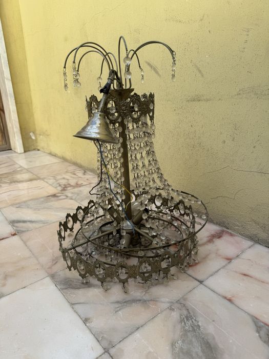 Candeeiro de pedras cristais vintage