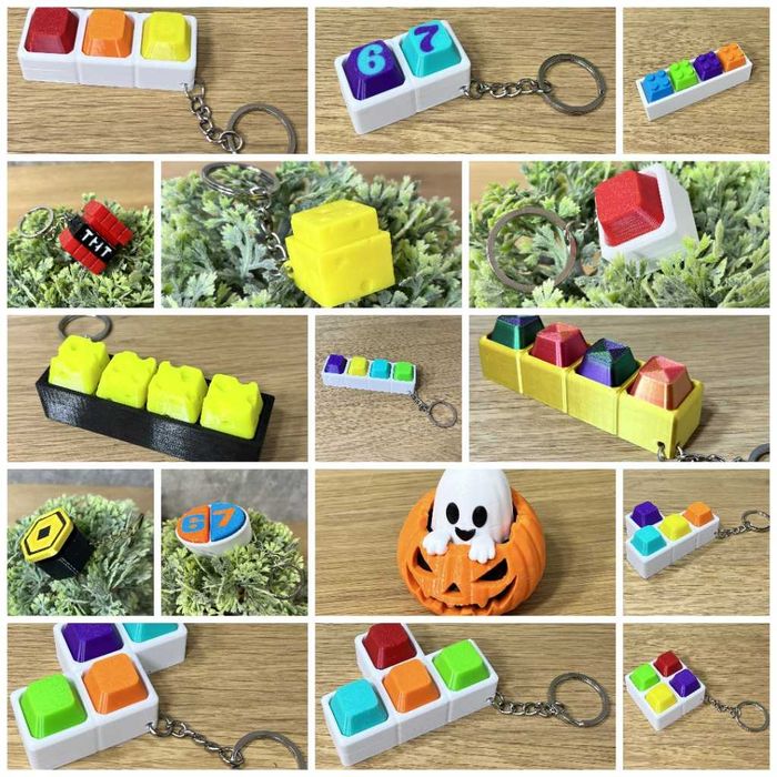 Брелок-антистрес з механічними клавішами / клікер (Fidget Keycap Clicker, 3D Друк). Ціни в описі.