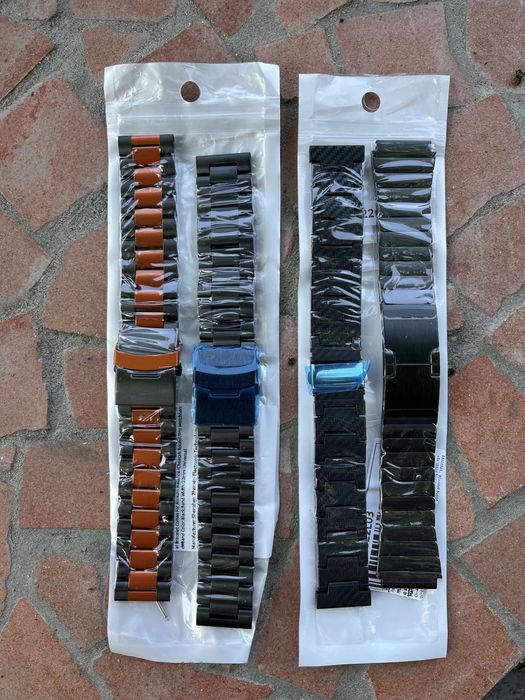 Ремінець 22 мм з нержавіючої сталі та ремінець з вуглецевого волокна