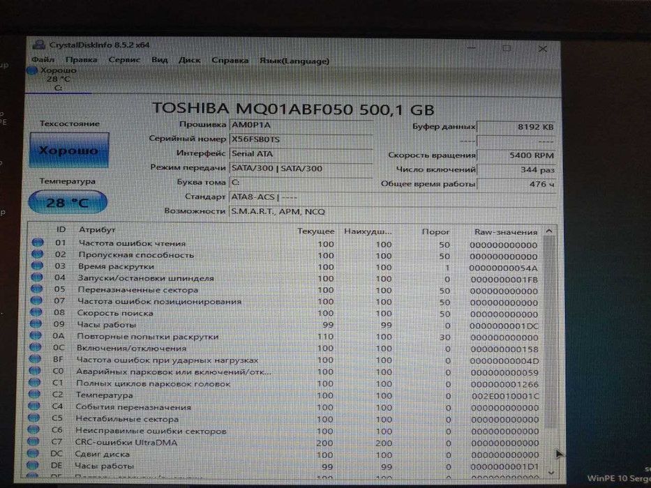 Жорсткий диск Toshiba 500GB 5400rpm 8MB MQ01ABF050 2.5" SATAIII Ідеал