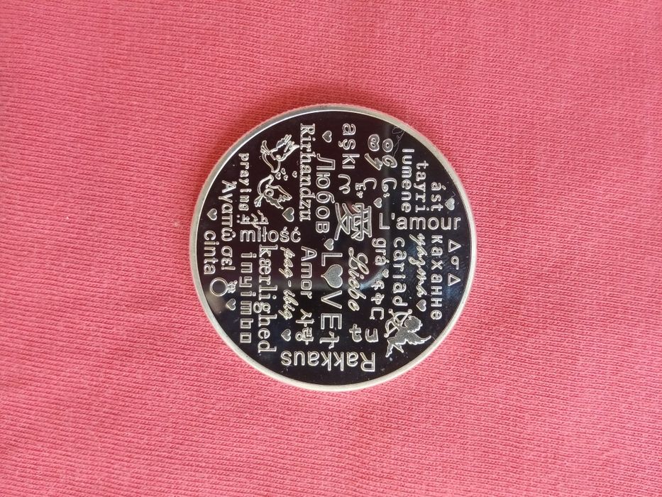 Подарок на свадьбу, годовщину свадьбы монета медаль