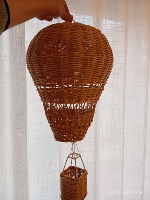 Balão rattan pendurar