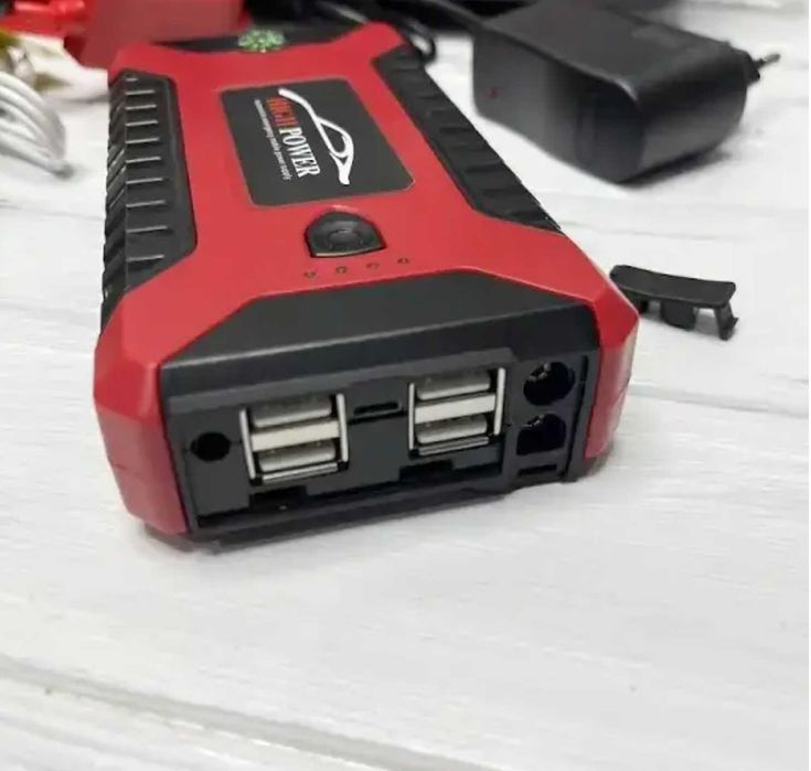 Пусковий зарядний пристрій бустер для авто кабель павербанк 99800мА