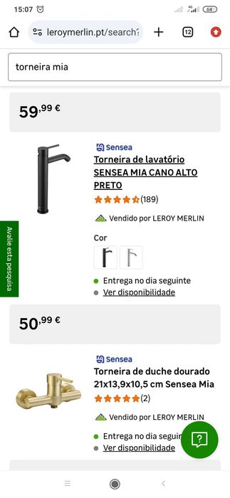 Torneiras novas a metade do preço Leroy e Merlin