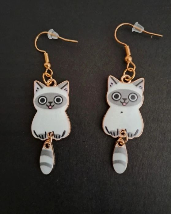 Kolczyki wiszące koty