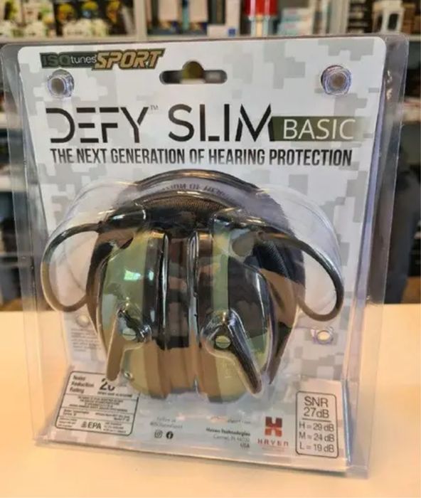 Активні навушники тактичні IsoTunes DEFY Slim Basic Khaki USA
