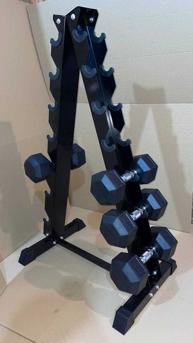 Набор гантель 1-10 кг в резине (шестигранные гексагональные)