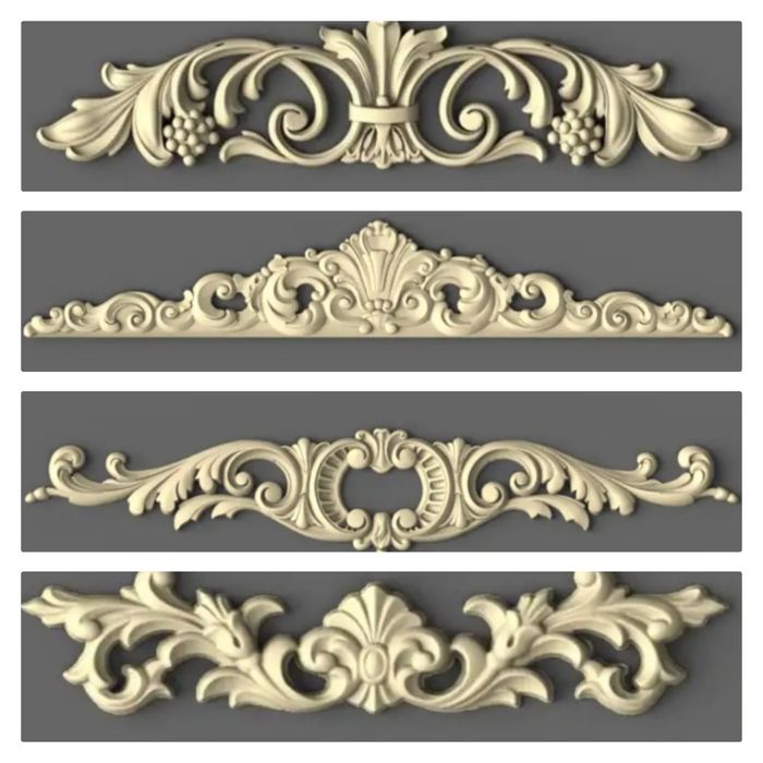 Накладки декоративні дерев'яні різні різьблені , декор для мебелі чпу