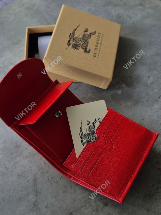 Кожаный женский маленький красивый кошелек Burberry. Шкіряний гаманець